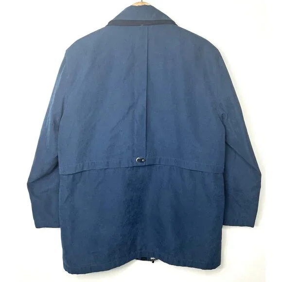 Vintage Womens London Fog Faux Suede Sanchita Jacket Drawstring Waist Blue Sz 1X - Picture 2 of 15